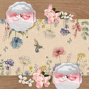 Chemin de table floral aquarelle papillons style printanier