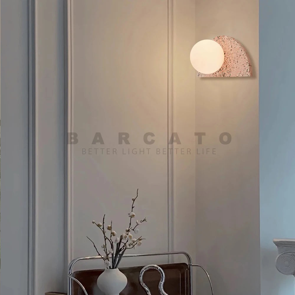 applique led terrazzo japonais rétro nordique pour homestay - vue 4 sur 10