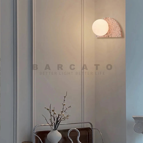 applique led terrazzo japonais rétro nordique pour homestay - vue 4 sur 10