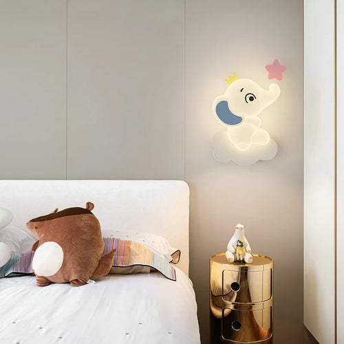 applique murale moderne éléphant pour enfant lumière douce - vue 5 sur 12