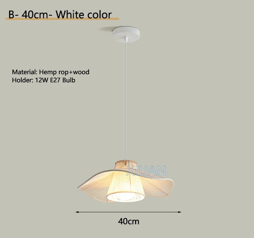 lustre suspendu wabi-sabi en corde de chanvre - vue 17 sur 24