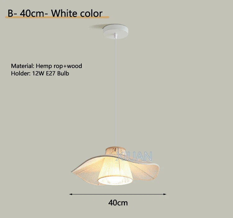 lustre suspendu wabi-sabi en corde de chanvre - vue 16 sur 24