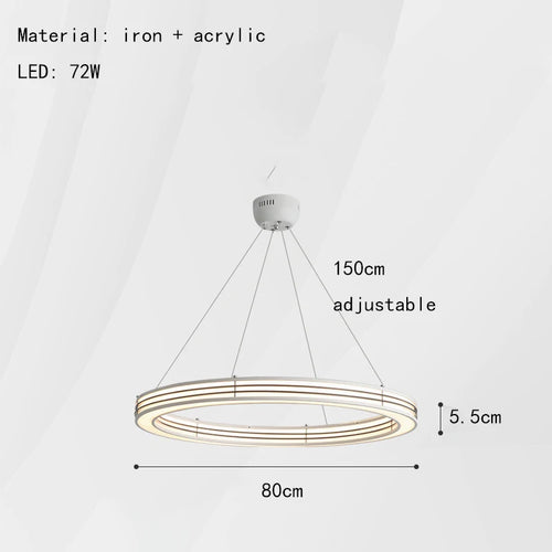 lustre art déco avec anneau pour éclairage suspendu réglable - vue 10 sur 16