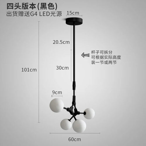 lustre moderne nordique pour décoration intérieure élégante - vue 9 sur 18