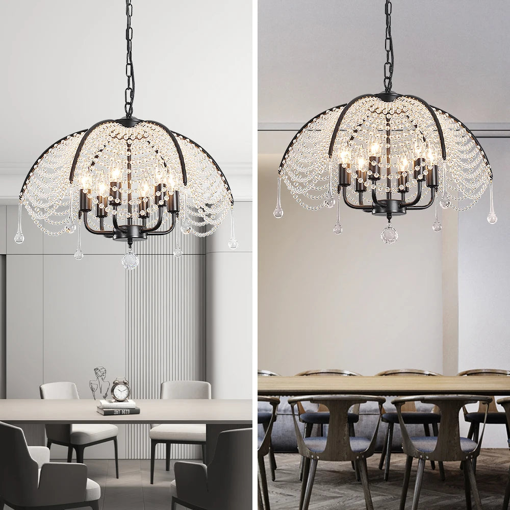 lustre moderne en cristal pour décoration intérieure élégante et lumineuse - vue 3 sur 8