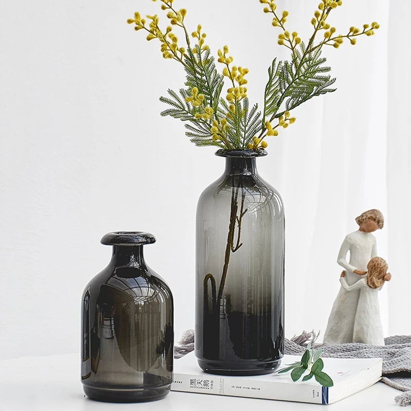 vase en verre nordique pour fleurs décoration intérieure moderne - vue 5 sur 8