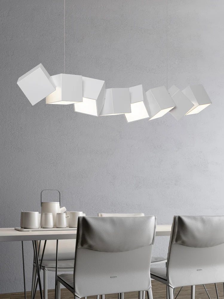 lustre moderne simple nordique luxe longue barre suspension lampe - vue 4 sur 8
