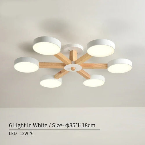 plafonnier moderne en bois à éclairage led pour décoration intérieure - vue 14 sur 15