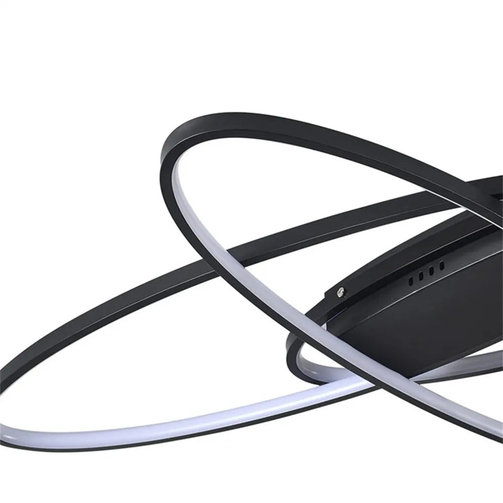 plafonnier led décalé 3 ellipses télécommande - vue 5 sur 8