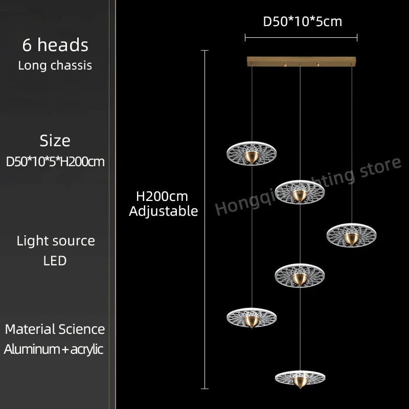 lustre moderne pour escalier design nordique simple et élégant - vue 18 sur 21