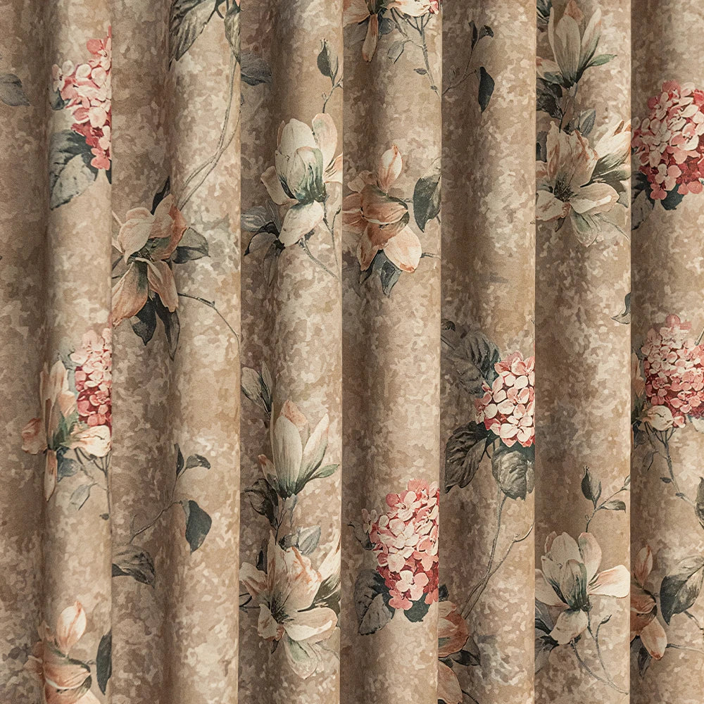 Rideau occultant floral style chinois traditionnel salon chambre