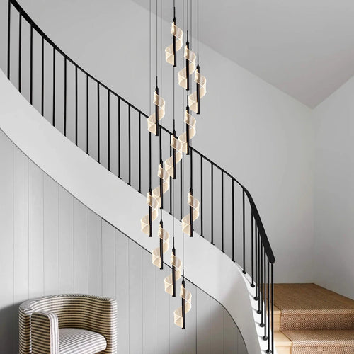 lustre led moderne en acrylique pour escaliers en colimaçon - vue 5 sur 17