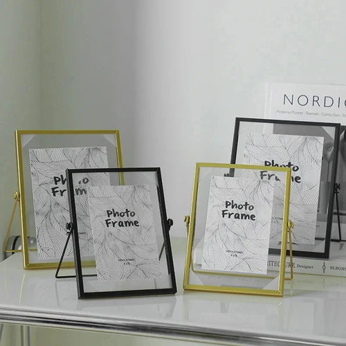 cadre photo en verre flottant avec fleurs pressées décoratif - vue 4 sur 8