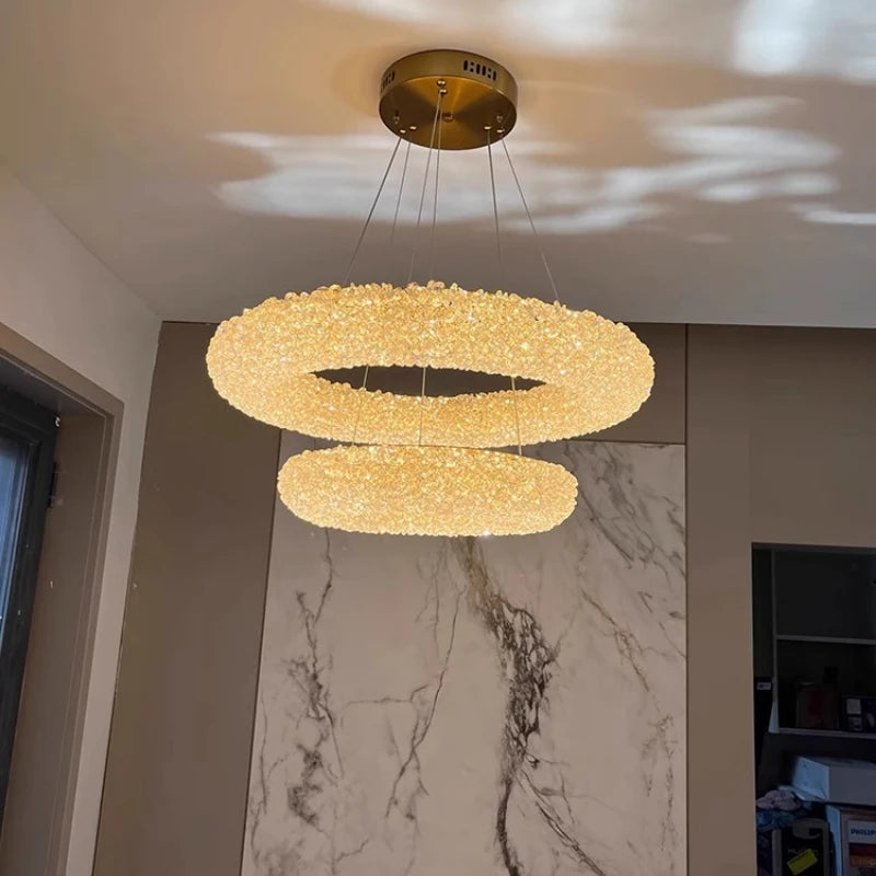lustre en cristal k9 design élégant pour éclairage moderne - vue 3 sur 13
