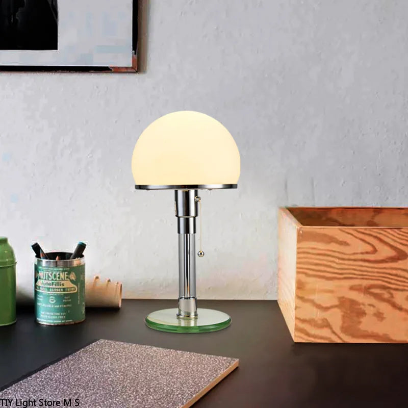 Wilhelm Wagenfeld Nordique Designer Bauhaus LED lampe de table design verre lampe de bureau chambre en acier inoxydable luminaires lampes de table - vue 3 sur 7
