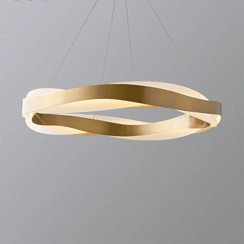 Lustres de cercle noir d'or de luxe décoration de la maison suspension pour salon Restaurant Hall lampes suspendues de plafond en acrylique - vue 6 sur 12