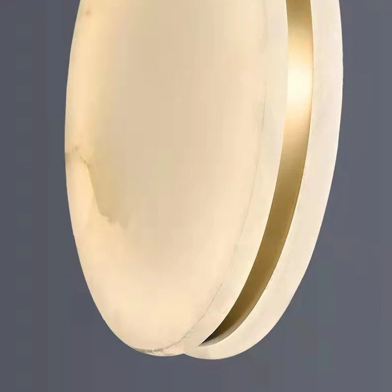lustre led en marbre naturel avec fil réglable en laiton - vue 6 sur 10