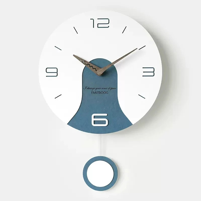 horloge murale silencieuse en bois massif design créatif - vue 7 sur 11