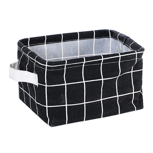 panier de rangement pliable en toile avec poignée coton et lin - vue 16 sur 22