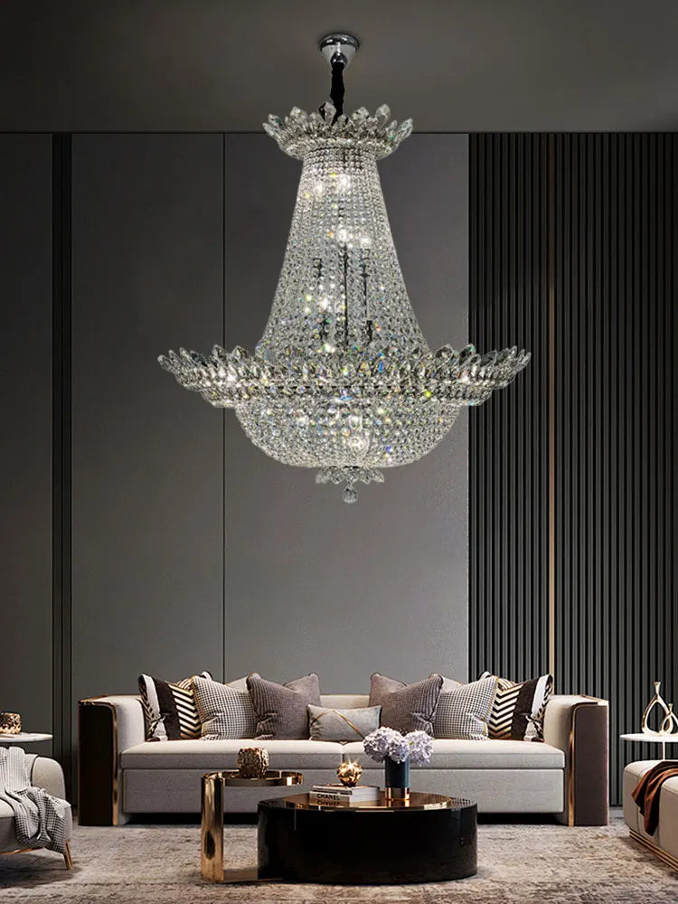 lustre led k9 cristal palace à intensité variable pour un éclairage élégant - vue 4 sur 16