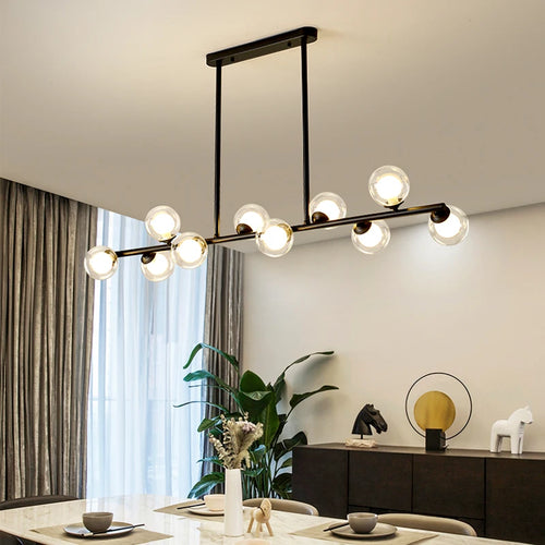 Lustre design boules de verre horizontales - vue 4 sur 20