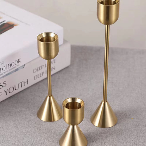 bougeoirs en métal style européen pour mariage et décoration festive - vue 3 sur 13