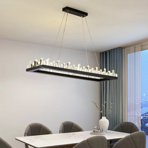 Plafonnier LED en cristal noir et blanc au design moderne - vue 2 sur 20
