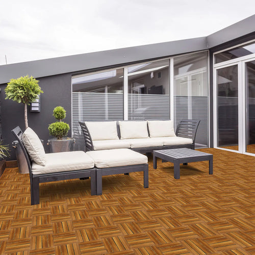 Dalles terrasse bois clipsables antidérapantes pour balcon - vue 3 sur 6