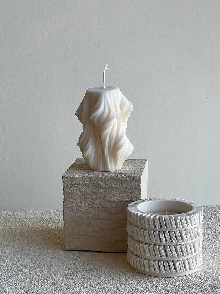 bougie parfumée créative décorative à vagues géométriques pour la maison - vue 2 sur 10