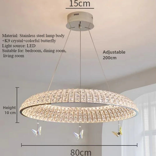 suspension en cristal papillon élégant pour décoration intérieure raffinée - vue 10 sur 9