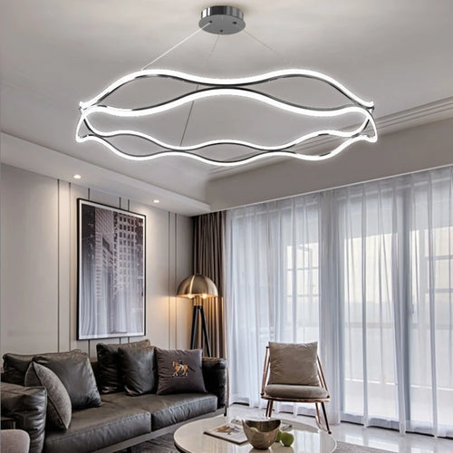 Lustre Nordique LED Lumière Pour Chambre Salon Salle à manger De Luxe Anneau Suspension Décor À La Maison - vue 6 sur 22