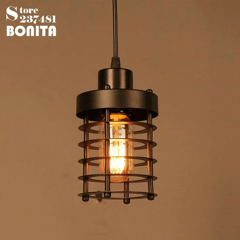 suspension vintage style industriel nordique en fer - vue 3 sur 7