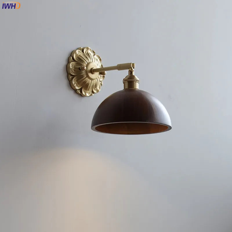applique murale led iwhd en bois de noyer décorative nordique - vue 1 sur 23