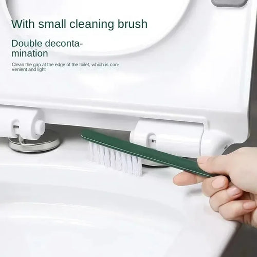 brosse de toilette multifonctionnelle sans perforation avec support en silicone - vue 6 sur 6