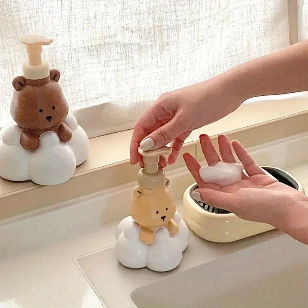 bouteille mousse ours cartoon distributeur savon désinfectant mains portable - vue 2 sur 5