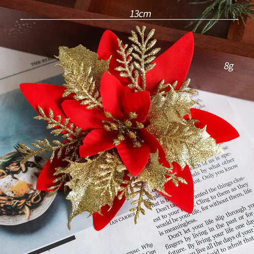 décoration suspendue fleur pailletée pour arbre de noël - vue 29 sur 34