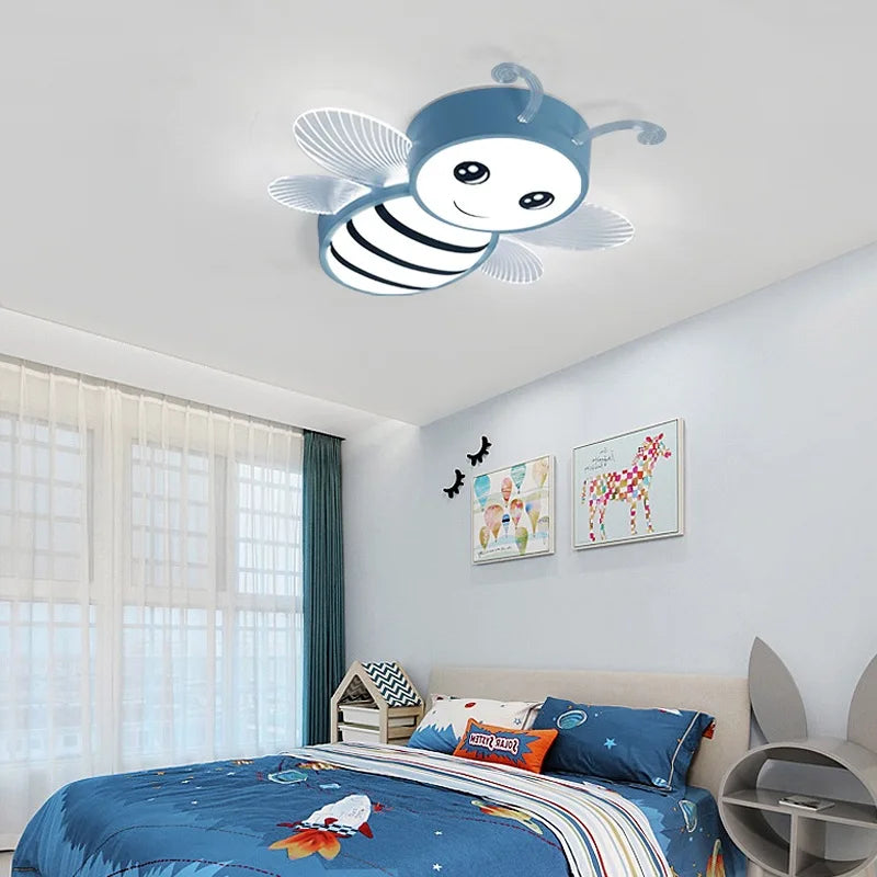 plafonnier led dessin animé petite abeille décoration maternelle moderne - vue 4 sur 9