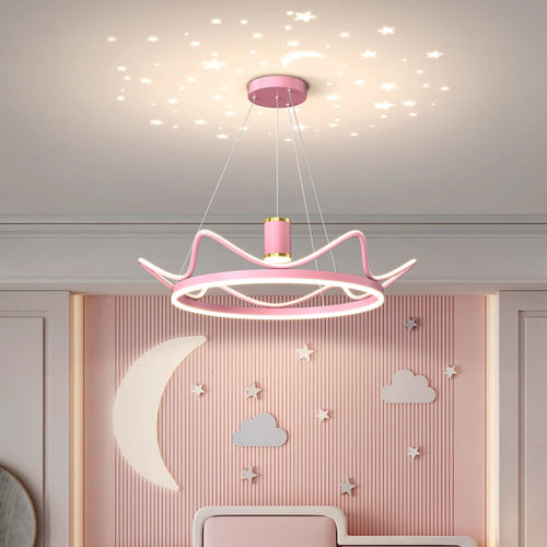 lustre moderne avec projection ciel étoilé pour chambre enfant - vue 2 sur 14