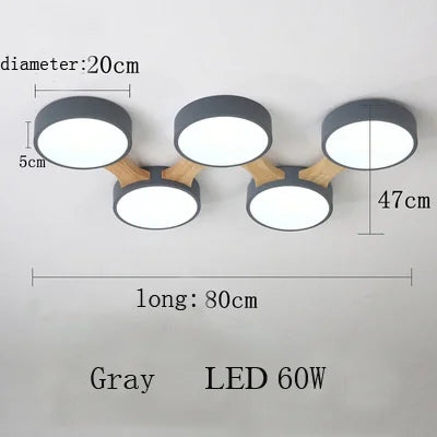 plafonnier moderne en bois avec éclairage led intérieur - vue 34 sur 36