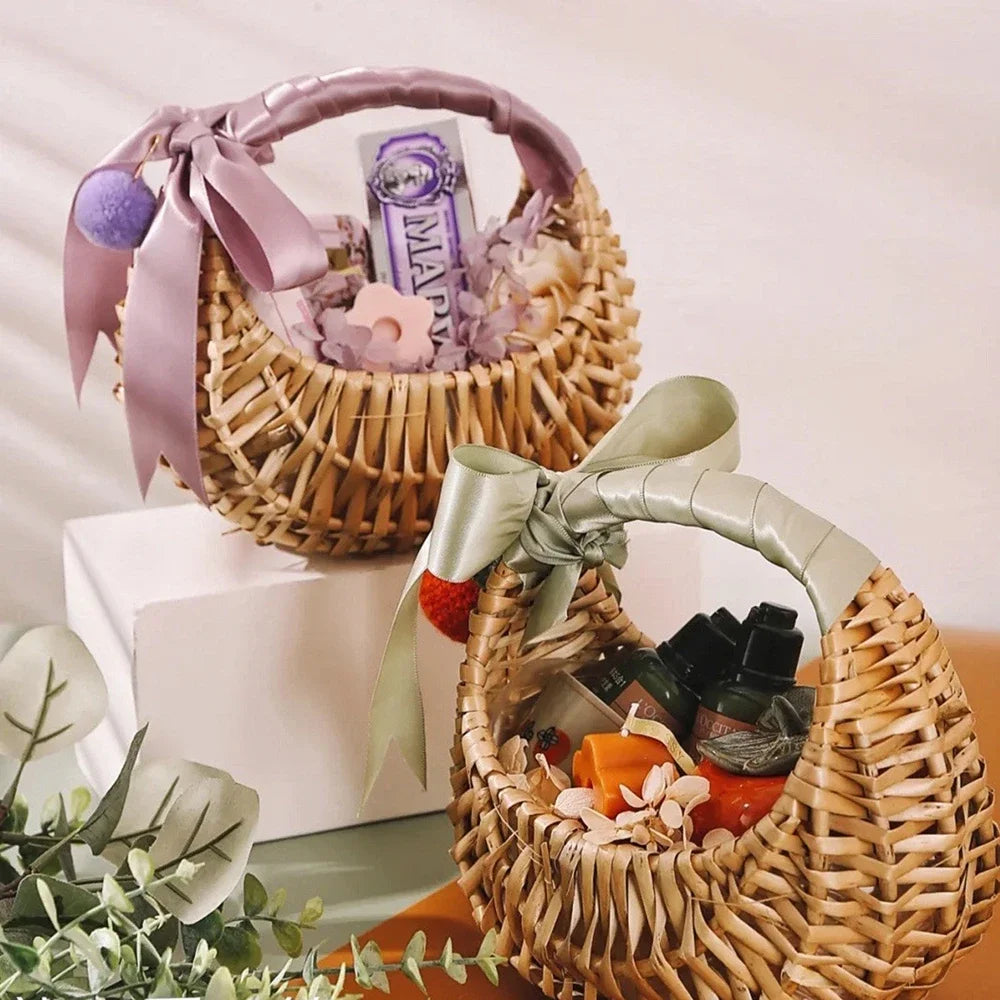 panier en rotin et osier pour fleurs et rangement - vue 6 sur 7