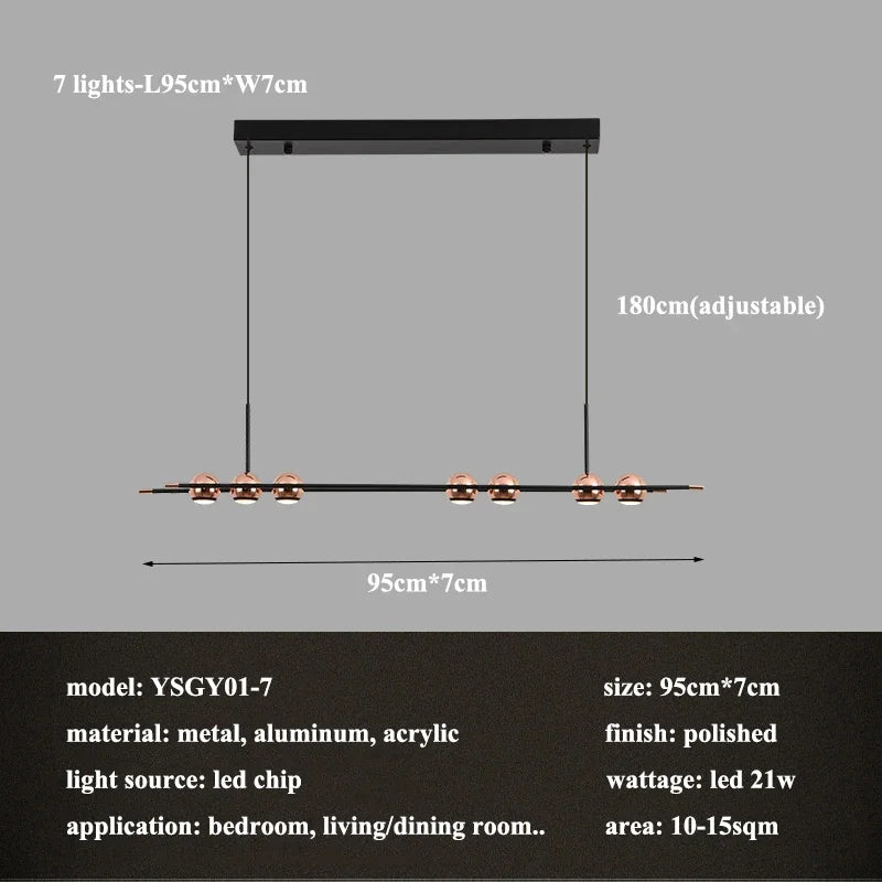lustre LED circulaire moderne design nordique pour intérieur élégant - vue 15 sur 15