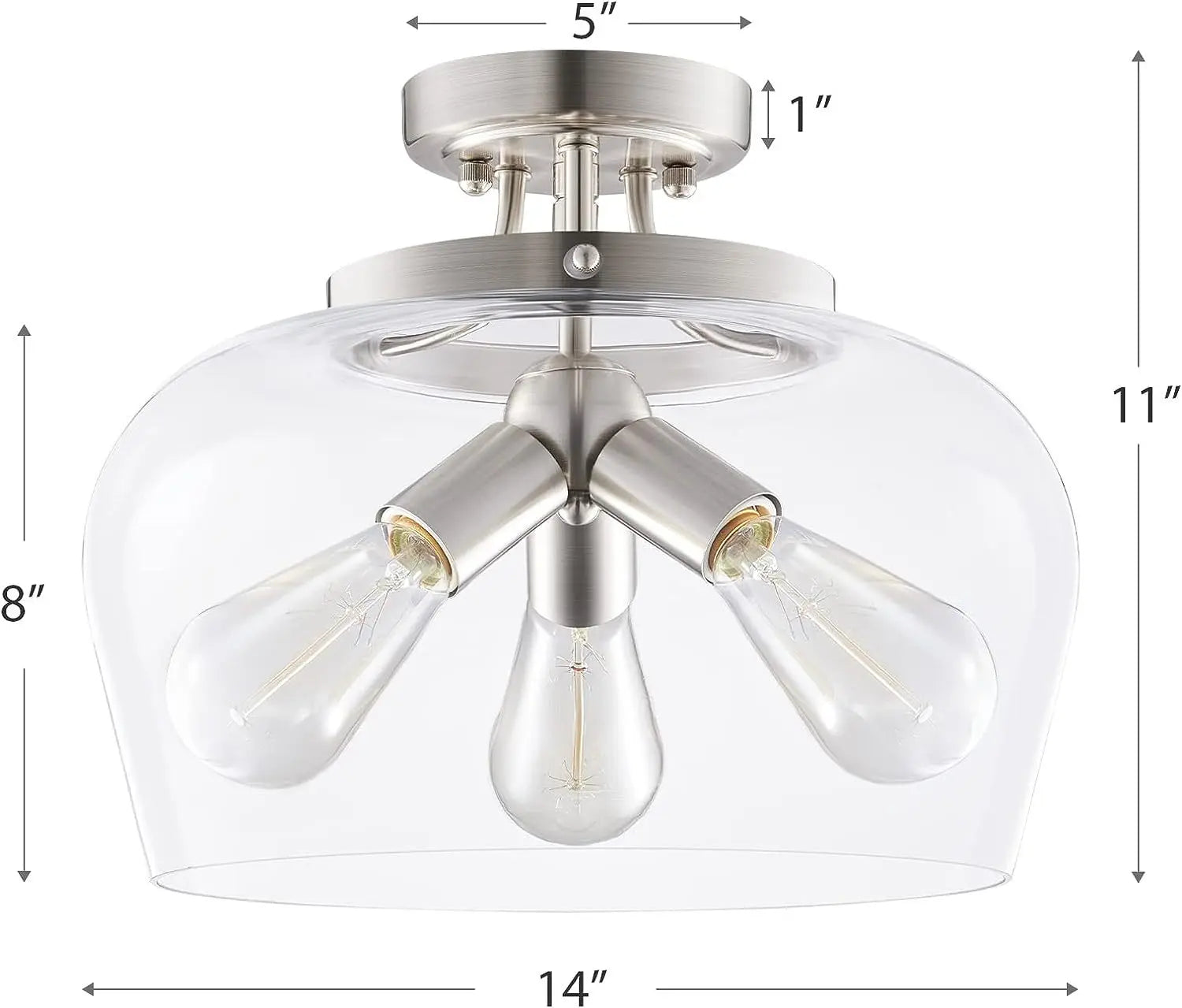 plafonnier moderne en verre américain avec éclairage de lustre en métal - vue 7 sur 7
