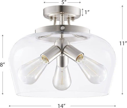 plafonnier en verre moderne pour couloir et café - vue 7 sur 7
