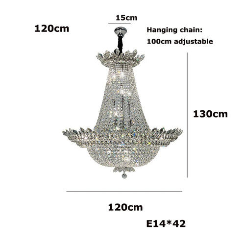 lustre led k9 cristal palace à intensité variable pour un éclairage élégant - vue 16 sur 16