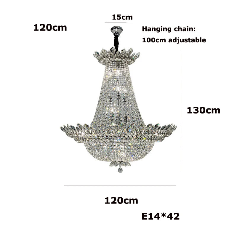 lustre led k9 cristal palace à intensité variable pour un éclairage élégant - vue 16 sur 16