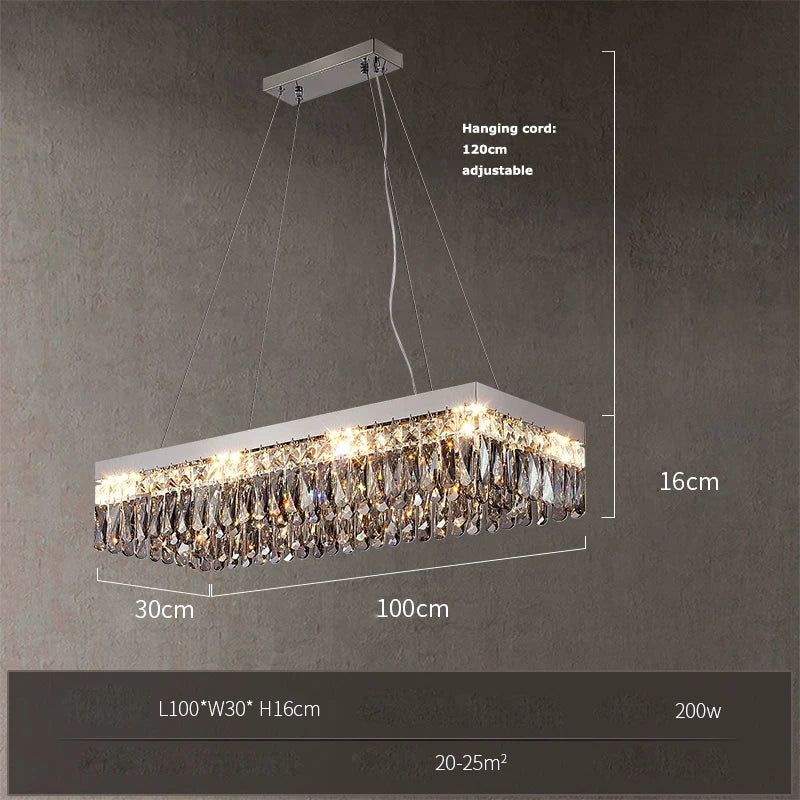plafonnier led cristal doré chromé intensité variable design moderne - vue 13 sur 18
