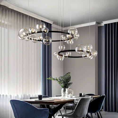 lustre nordique en verre design pour un éclairage élégant - vue 2 sur 8