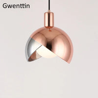 suspension moderne en or avec éclairage led décoratif
