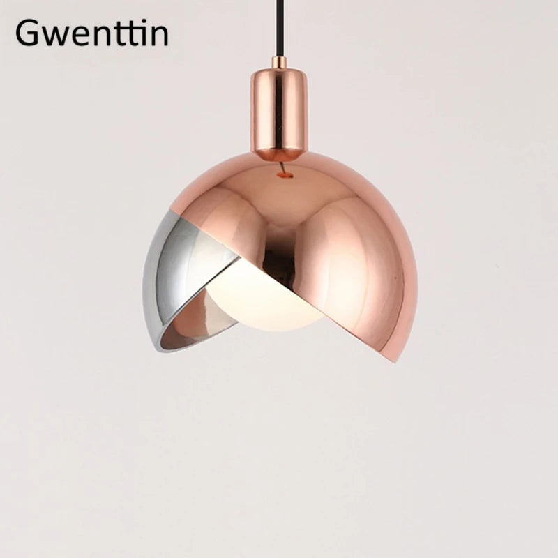 suspension moderne en or avec éclairage led décoratif