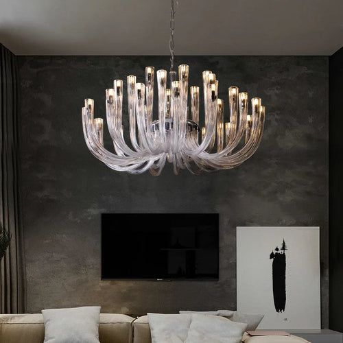 lustre de style européen moderne en verre de luxe - vue 3 sur 10